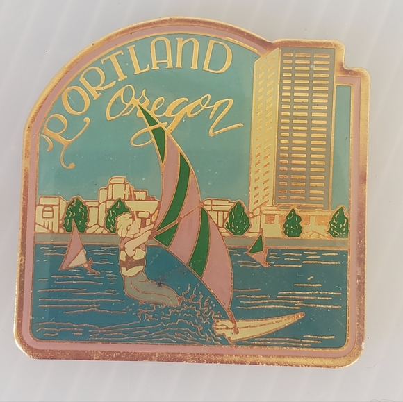 Portland Oregon Souvenir Tourist Refrigerator Magnet Skyline Beach Rose Lot Of 2 - Picture 3 of 5